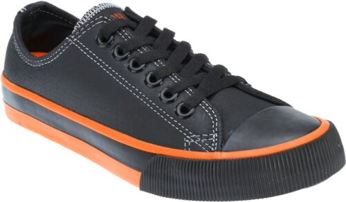 HARLEY-DAVIDSON FOOTWEAR Men's Roarke Black & Orange Leather Casual Shoes D93811 - Picture 1 of 7