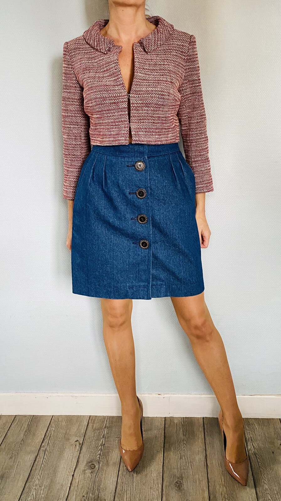 Jupe en jean YVES SAINT LAURENT Rive Gauche Vintage Taille 36