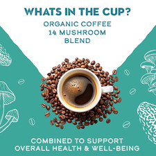Organic 14 Mushroom Coffee Blend Dark Roast, Organic Lion'S Mane, Chaga, Red ...