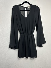 Show Me Your Mumu Womens Size XS Flare Sleeve Runaway Mini Black Dress Corporate