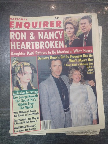Vintage National Enquirer Boulevardblatt 8. Mai 1984, Ron und Nancy untröstlich