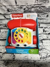 Fisher-Price Chatter Telephone Baby Pull Toy, Fun Phone Sounds, Age 12M+, New!