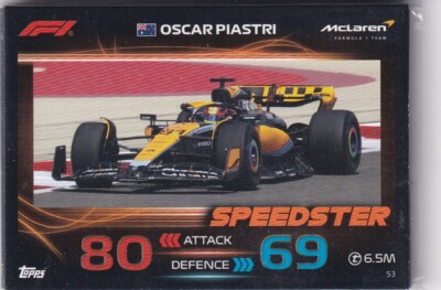 Topps F1 Turbo Attax 2023 Formel 1 Karte Nr. 53 Oscar Piastri Speedster