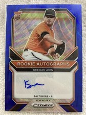 2021 Panini Prizm Keegan Akin Orioles Rookie Auto Teal Wave Refractor /50
