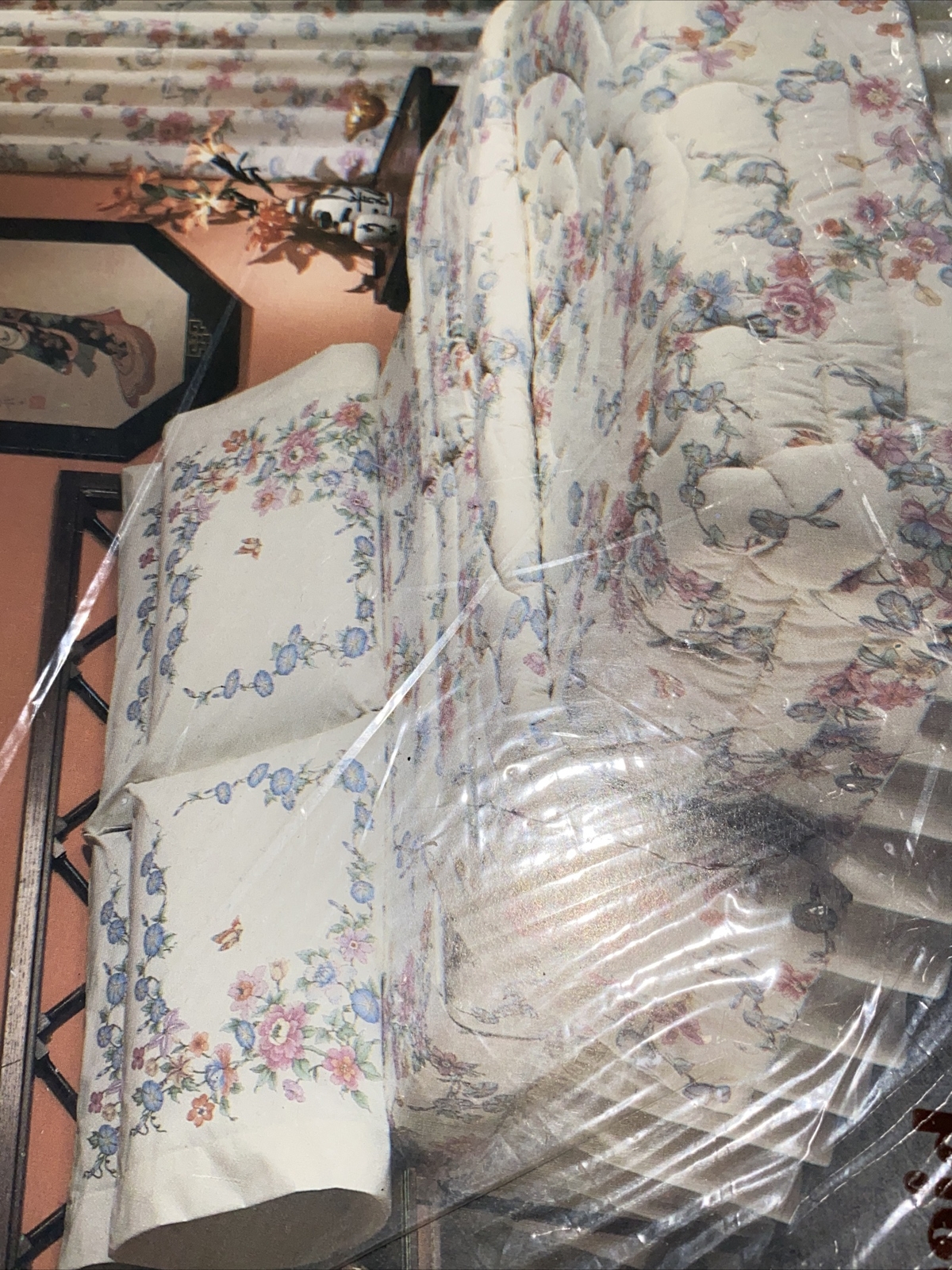 Vtg Springmaid Wondercale Double Sheet & Pillow Cases MultiColor