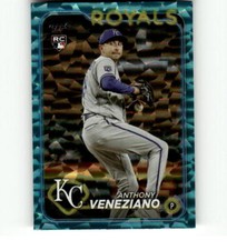 2024 Topps Aqua Crackle Foil #425 Anthony Veneziano RC Rookie /399 Royals