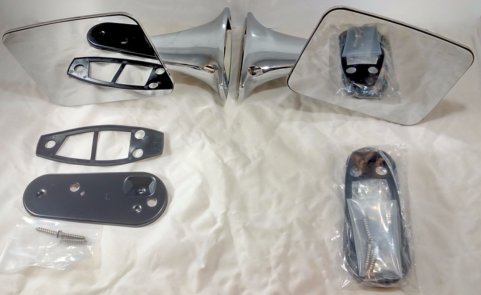 Pair Square Rectangle Chrome Outside Rearview Door Mirrors 19701972