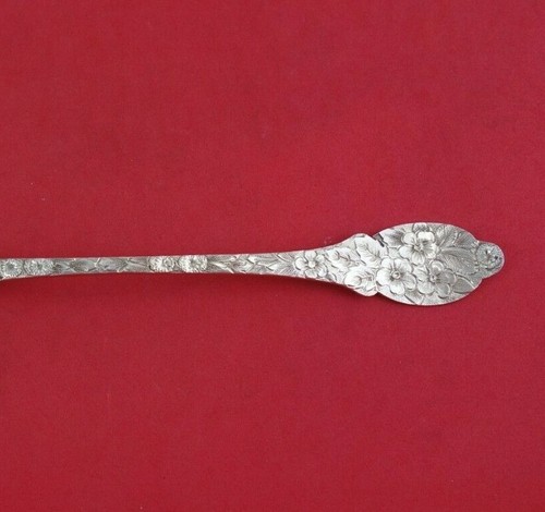 Repousse by Unknown Sterling Silver Buffet Fork Gold Washed 10" Serving - Picture 2 of 2
