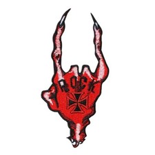 Demon Hand Rock Devil Horns Patch Kreepsville 666 Evil Ward Iron On Applique