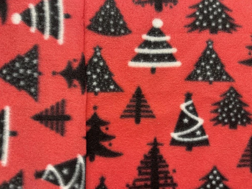 Tecido de lã polar estampado material ÁRVORES DE NATAL VERMELHAS - Imagem 3 de 4