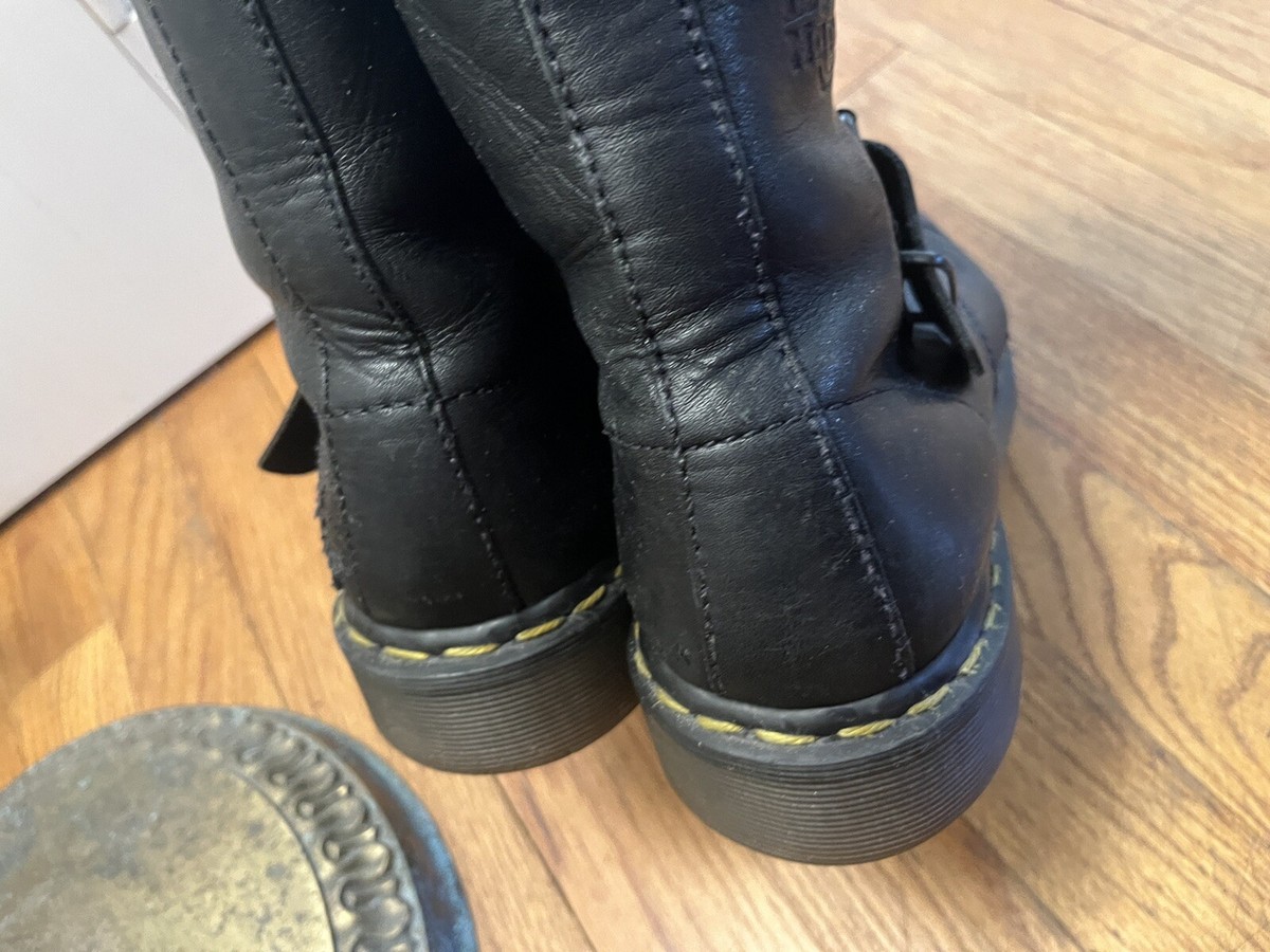 ✨希少なENGLAND製/厚底✨Dr.Martens フルブローグ　ブラック Dr. Martens 2A49 VTG 90s Black Buckle Boots Made in England