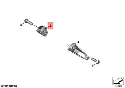 Genuine BMW K69 0E43 Bracket Additional Headlight Right 