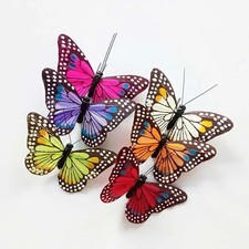 12 pcs Assorted colors hand painted monarch butterfly for wedding decorations Fl