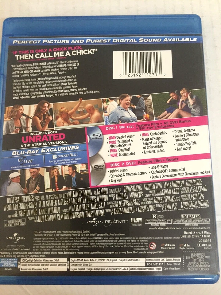 Brides Maids Unrated Blu-Ray & DVD Ships Free Same Day With Tracking - Image 2 of 2