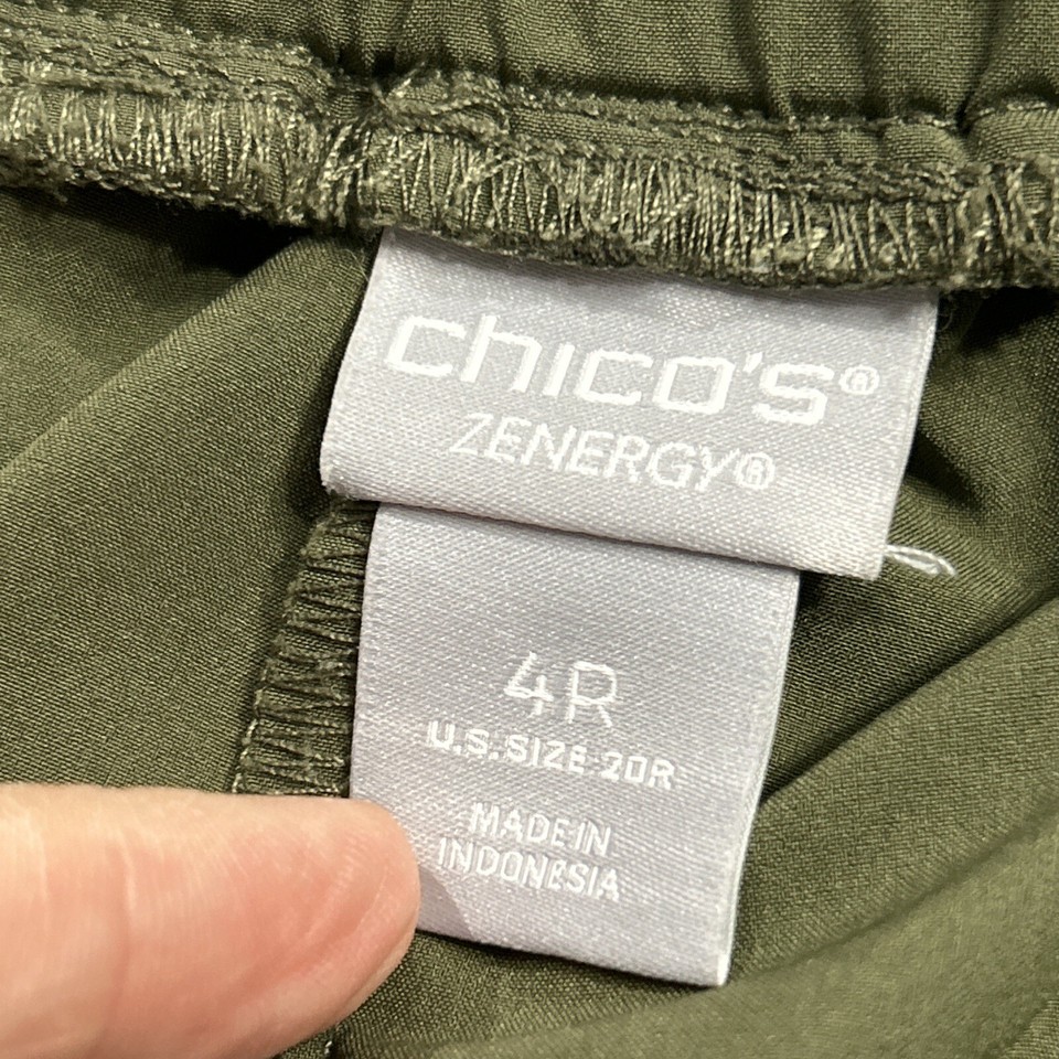 Women’s Chico's Zenergy UPF Jogger Pants Olive Green Drawstring Waist