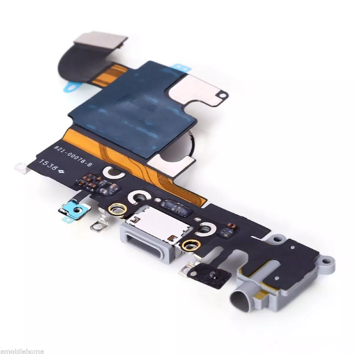 For iPhone 6S Charging Port Dock Connector Headphone Jack Flex Microphone Black