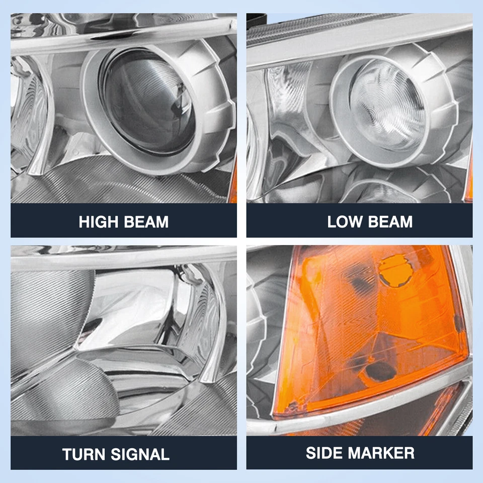 Conjunto de faros esquineros ámbar carcasa cromada Honda Pilot 2006 2007 2008 Foto 3 de 4