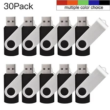 Kootion USB 2.0 30PCS 2GB Metal Swivel Style USB Flash Drive Memory Sticks Black