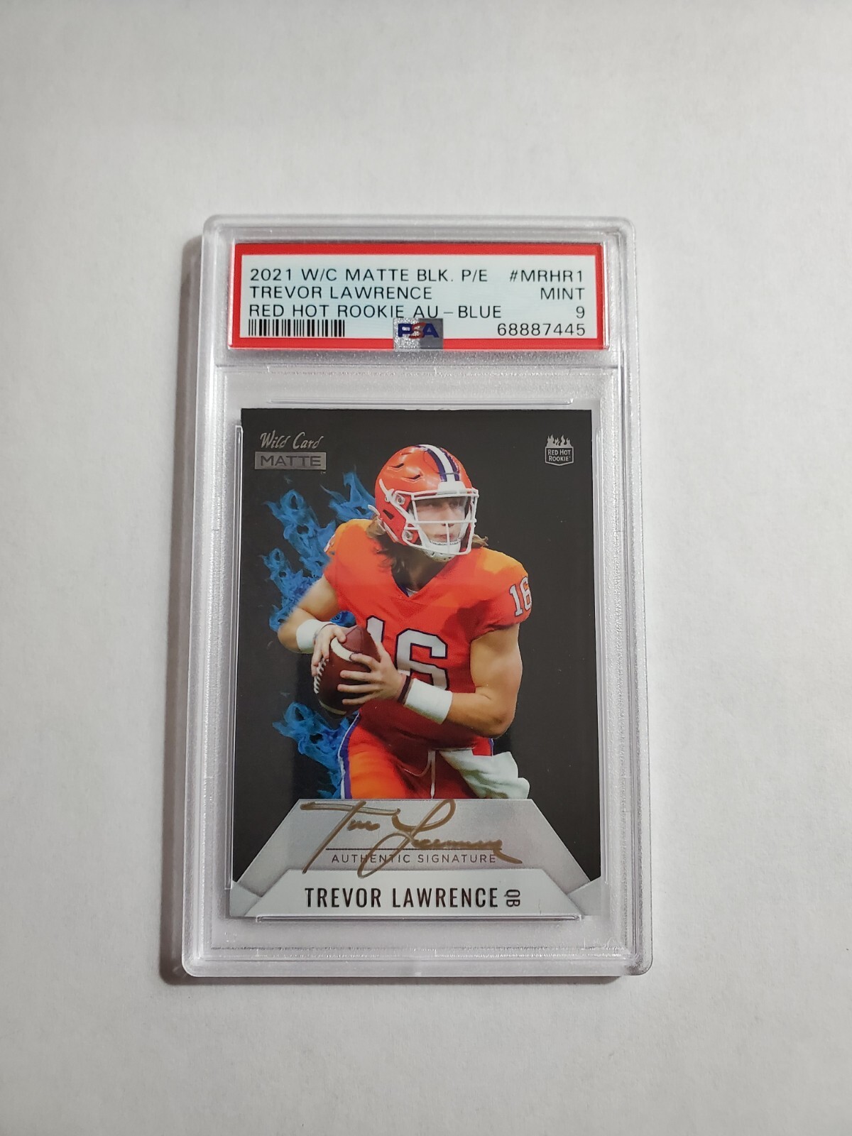 Trevor Lawrence Wild Card Matte Black Premier Edition Red Hot Rookie Autographs #MRHR1 Blue