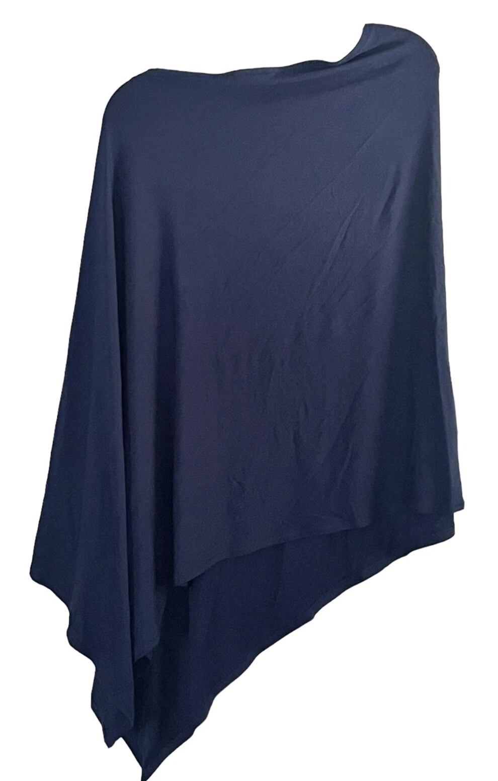 Cukes Cookware Poncho Sweater Asymmetrical Cotton Modal Navy Blue Women O/S $98