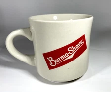 VINTAGE BURMA SHAVE Ceramic Barber Shave Red Graphic Coffee Mug Retro