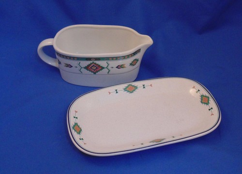 Studio Nova - ADIRONDACK - Gravy or Sauce Boat with Underplate - Aztec Design - Picture 3 of 4
