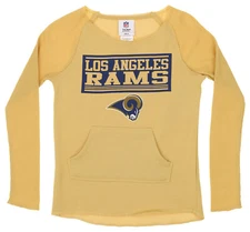 OuterStuff NFL Youth Girls Team Color Thermal and Fleece Top, Los Angeles Rams