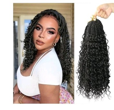 Goddess Box Braids Crochet Hair With Curly Ends 16 Inch Bohomian Box Braids...