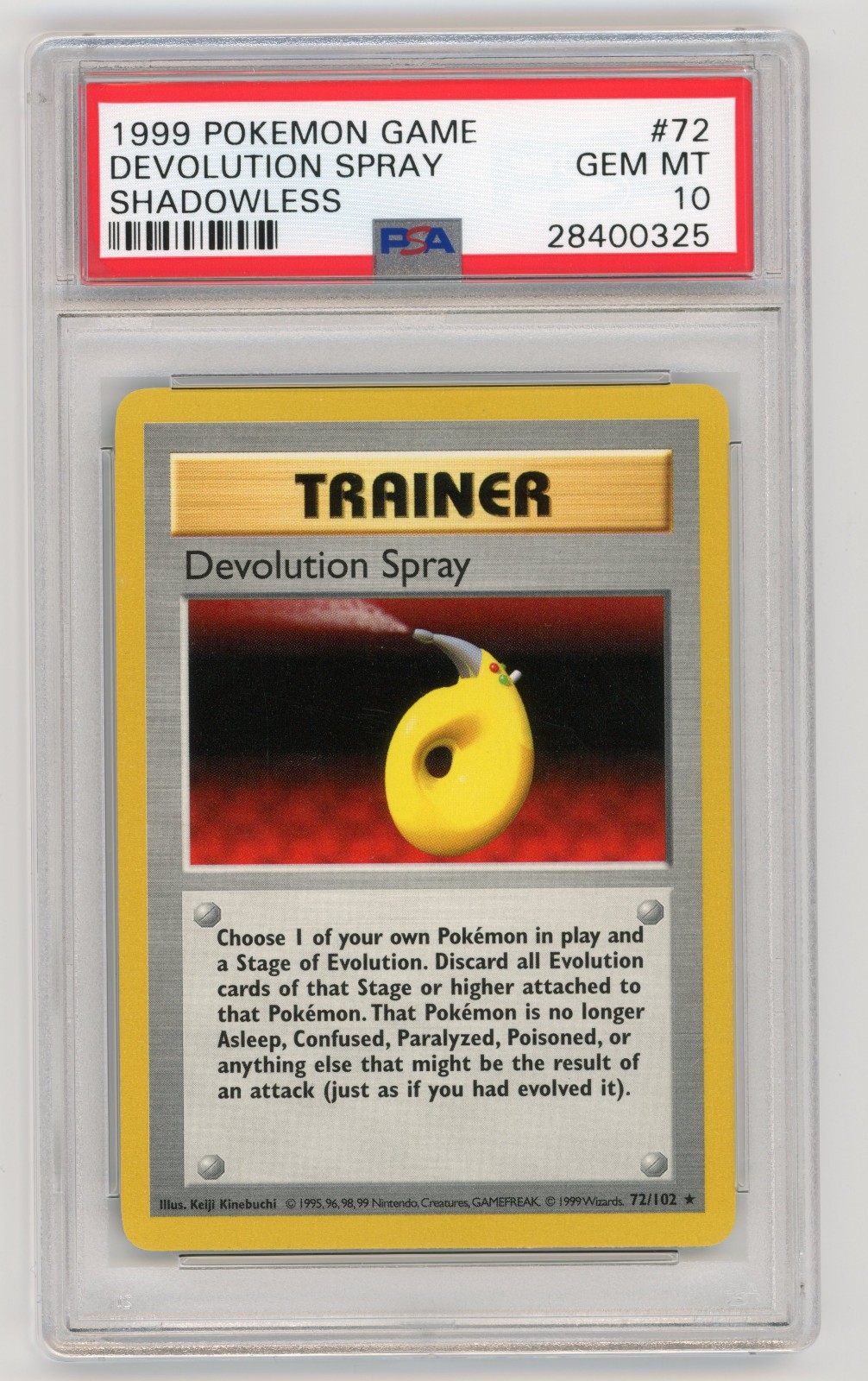 Pokemon Base Set 1999 Shadowless Devolution Spray PSA 10 Gem Mint  72/102