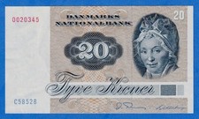Denmark 20 Kroner 1985 P-49f Thomasen & Billestrup Circulated Note 0020345
