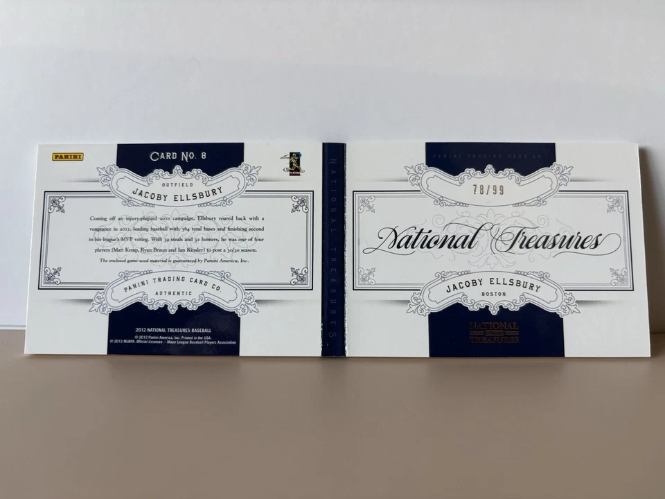 Джейкоби Эллсбери - /99 - 2012 Panini National Treasures - б/у игровая нашивка буклет - Изображение 2 из 2