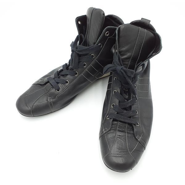 Hermes Men's Low-Cut Sneakers Shoes Leather Black EU 41.5 / US 8.5 108017c