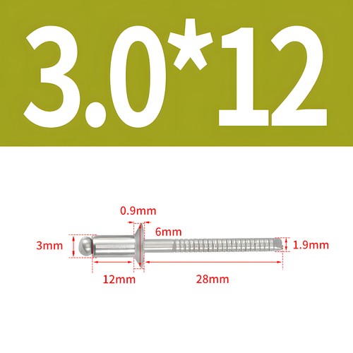 Pop Rivets Countersunk Head Open End Blind Rivets A2 Stainless Steel - Picture 12 of 32