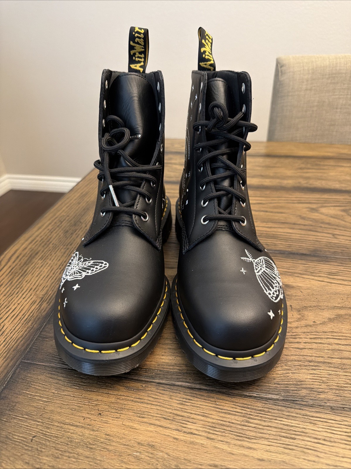 Dr.Martens CM 1460 Pascal Black “Celestial Moth” boots Woman’s Size 12 ….S6 image 2
