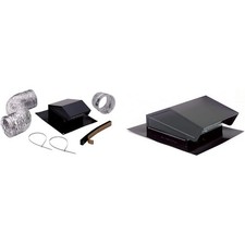 RVK1A Roof Vent Kit Black 634M Steel Roof Cap for 6" Round Duct for Range Hoods