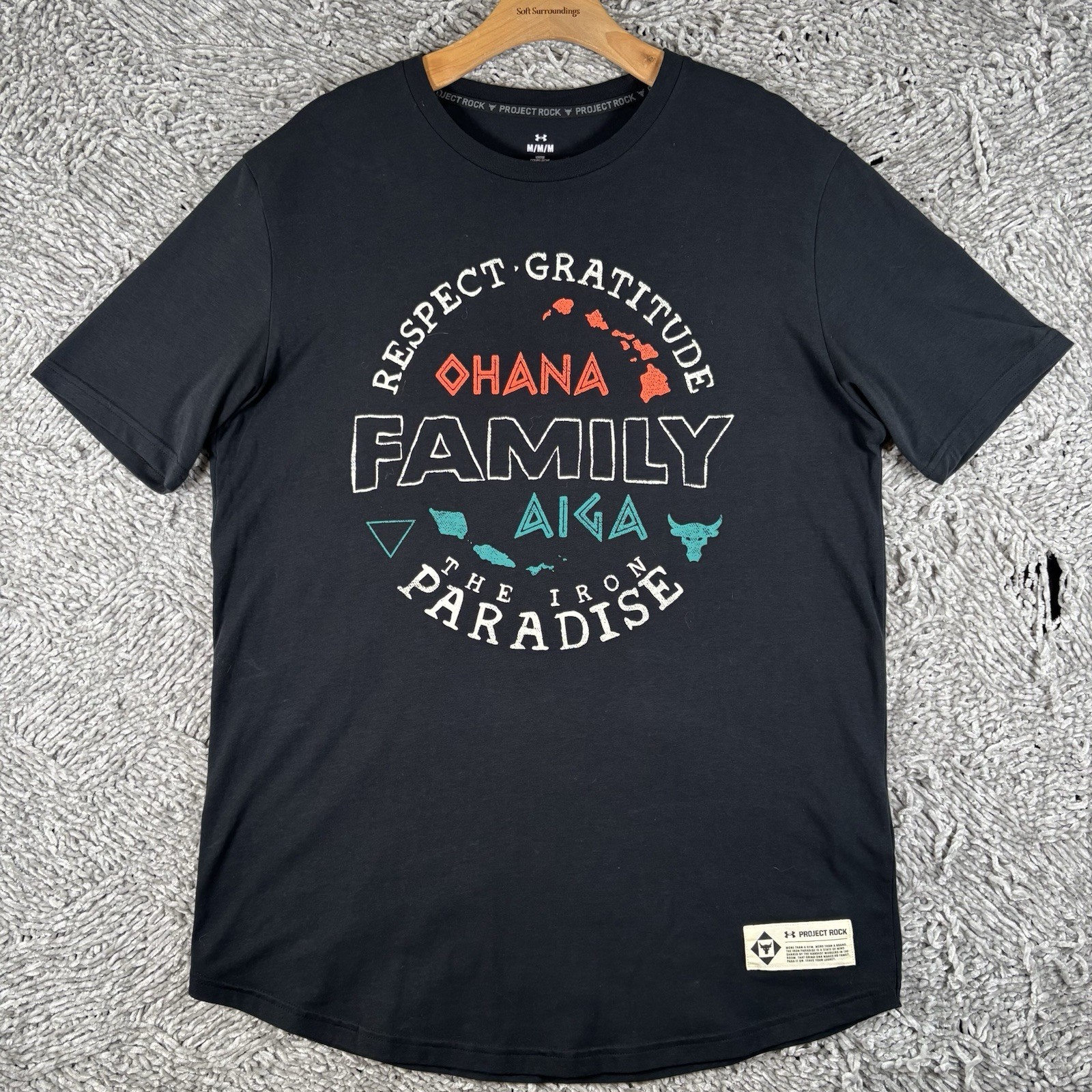 Under Armour Project Rock T-Shirt Men's Medium Black 