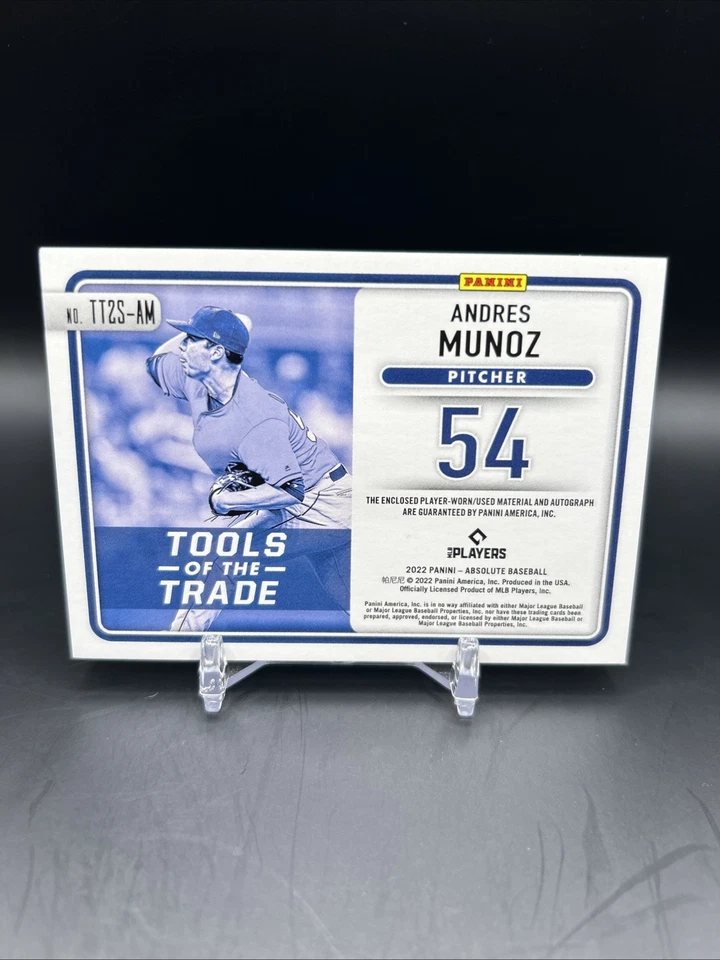 2022 Panini Absolute Andres Munoz Gold Auto Autograph /10 Jersey Button READ A37 - Image 3 of 4