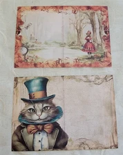 Victorian Trading 20 Asst Alice In Wonderland Scrapbook Junk Journal Papers 47B