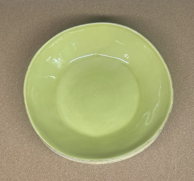 MARIN Set of 3 Pasta Bowls 9.25'' Crate & Barrel Portugal 2 Green & 1 Yellow