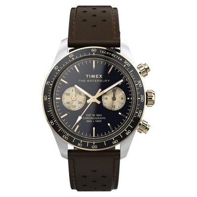 Timex TW2Y24100 Waterbury Heritage Chronograph 39 mm Lederarmband   Herrenuhr