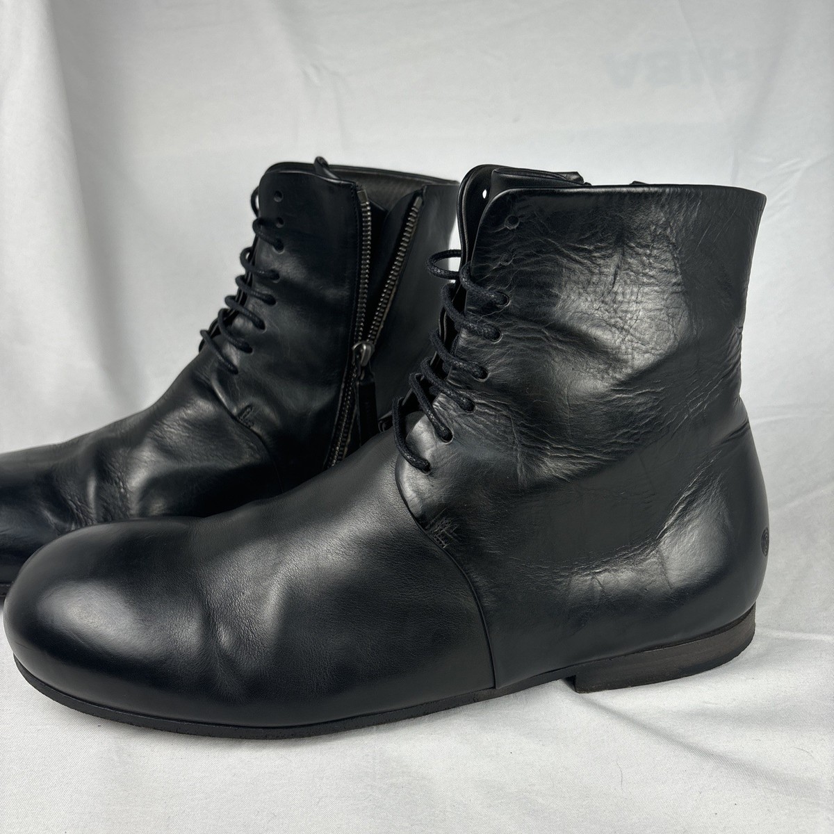 Marsell Lace-up Zipper Side Boots Size 41 US 8 Mens Black