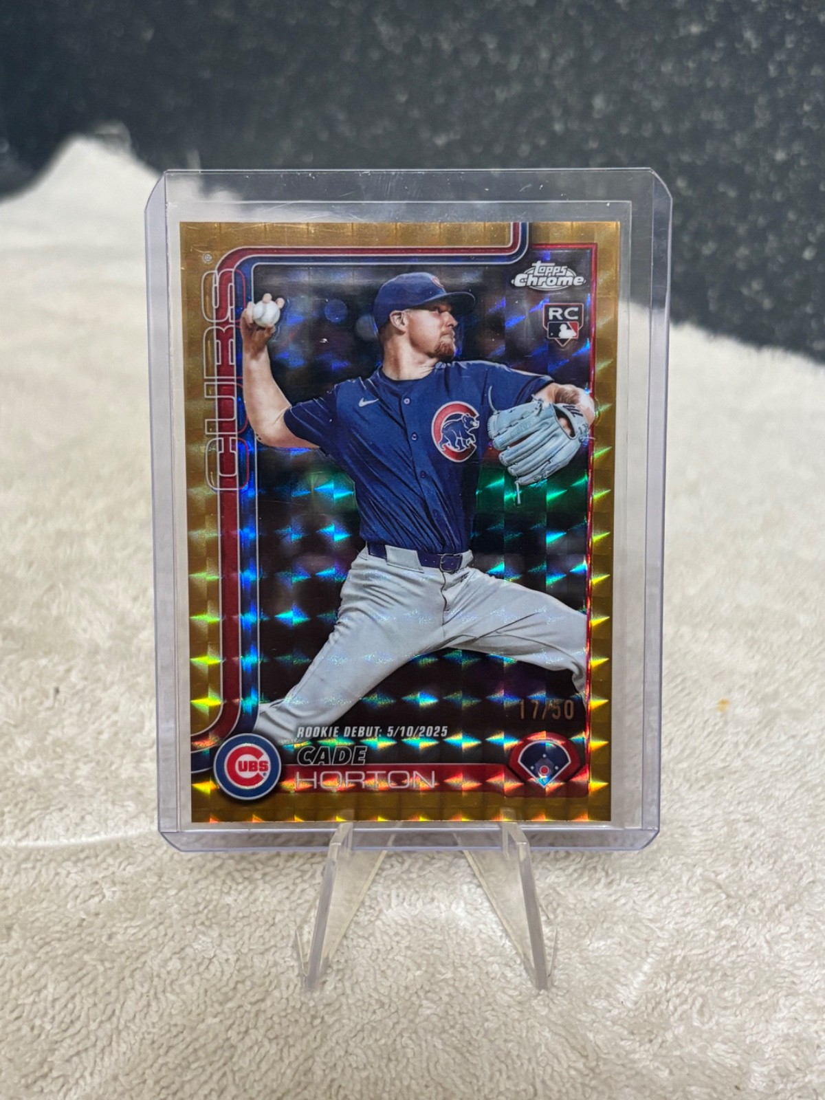 2025 Topps Chrome Update Cade Horton Rookie Debut Gold Geometric Refractor /50 