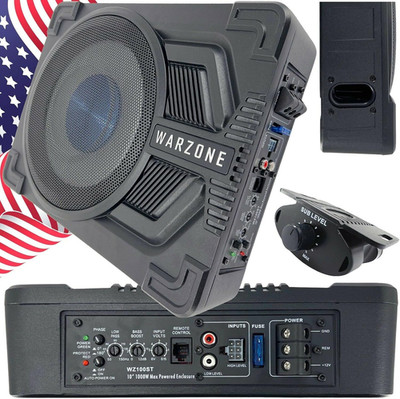 Warzone WZ100ST 10'' Pro Audio Active Compact under Seat Slim Aluminum 1000 Watts