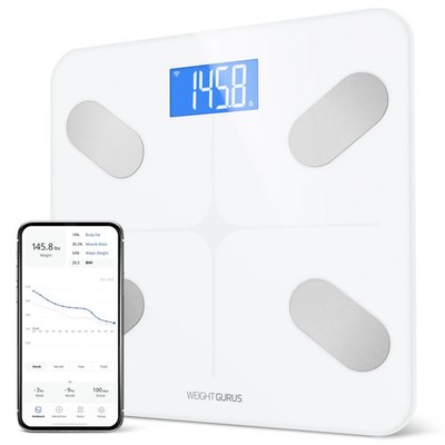 Greater Goods WiFi Smart Bathroom Scale   Weight, BMI, Body Fat, WHITE