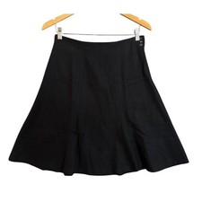 Vintage Jones New York Black Wool Blend Midi Skirt Size 10 Button USA Made