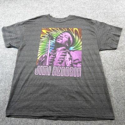 Jimi Hendrix Shirt Mens 3XL Gray Authentic Hendrix Psychedelic Band Graphic Tee
