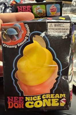 Nee Doh Nice Cream Cone Sensory Squeeze Squish Toy, Ages 3-5