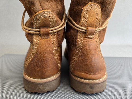 Timberland Teddy Fleece Leather Ankle Boots Fold-Down UK Size 3.5 - Picture 4 of 23