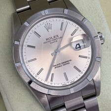 Rolex Oyster Perpetual Date 15210 34mm Stainless Steel 2006 Box and Papers