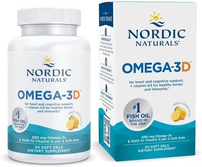 Nordic Naturals Omega-3 690mg Immune Support Lemon Flavor 60 Softgels